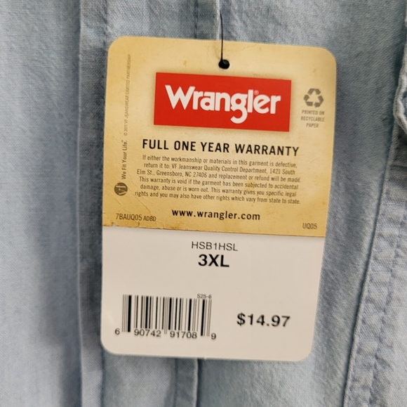 Bundle NWT Two Wranglers Jeans Button-up Shirt - Picture 5 of 9